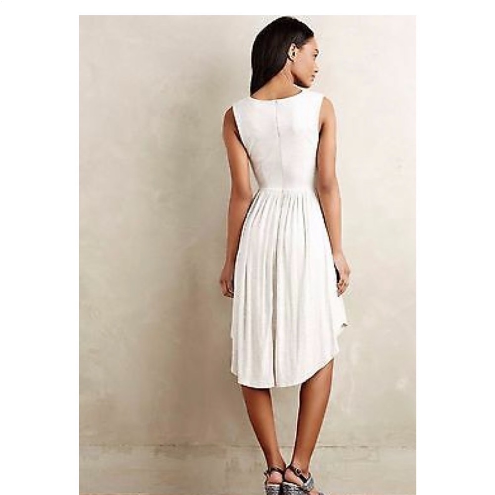 Anthropologie White Cream Striped Sleeveless Midi Dress - Picture 2 of 7